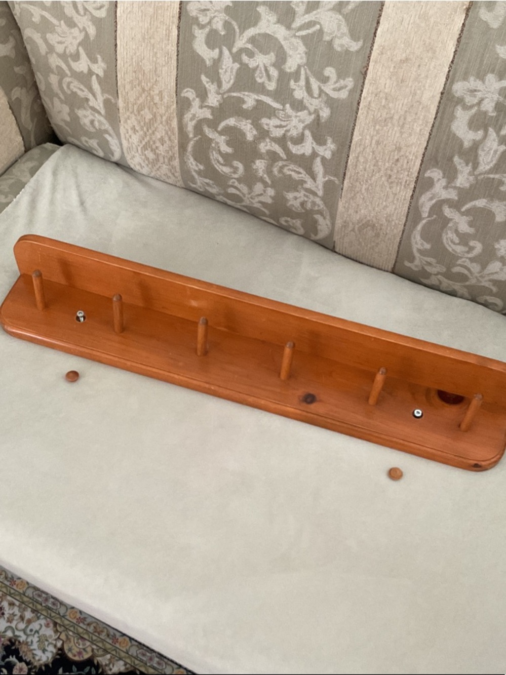 Pure pine Wooden Wall-Mounted Coat Rack in Warm Brown